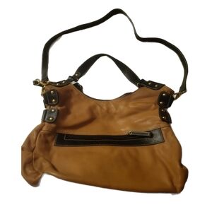 Elegant Tan and Black Shoulder Bag